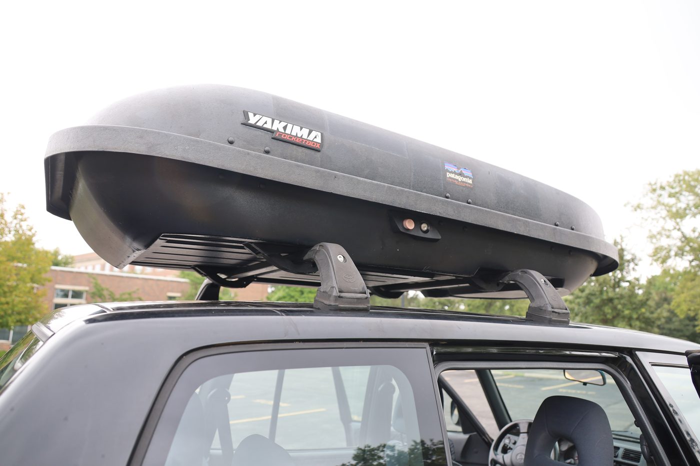 Yakima RocketBox cargo carrier on the roof rack